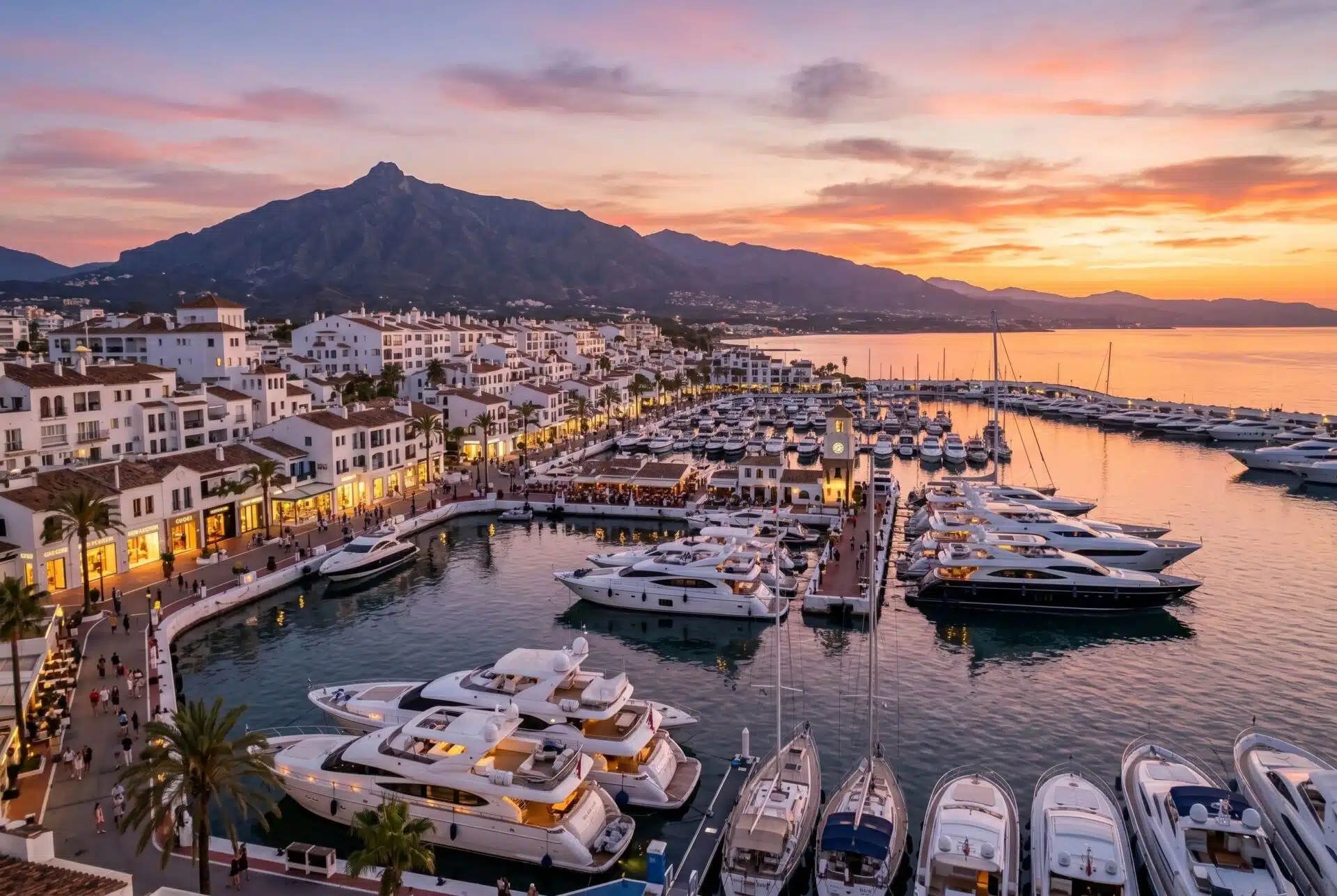 Puerto Banús al atardecer, Marbella